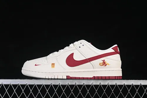 All categories Nk SB Dunk Series Nk SB Dunk Low High-end customized low-top sneakers Nike SB Dunk Low beige burgundy high-end customized low-top casual skateboard shoes MZ9588-858